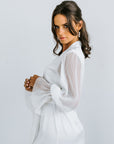 Pleated Sleeve Robe | Bridal Robe | Bridal Robes Australia