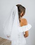 White Hearts Midi Veil