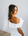 White Hearts Midi Veil