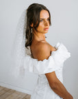 White Hearts Midi Veil