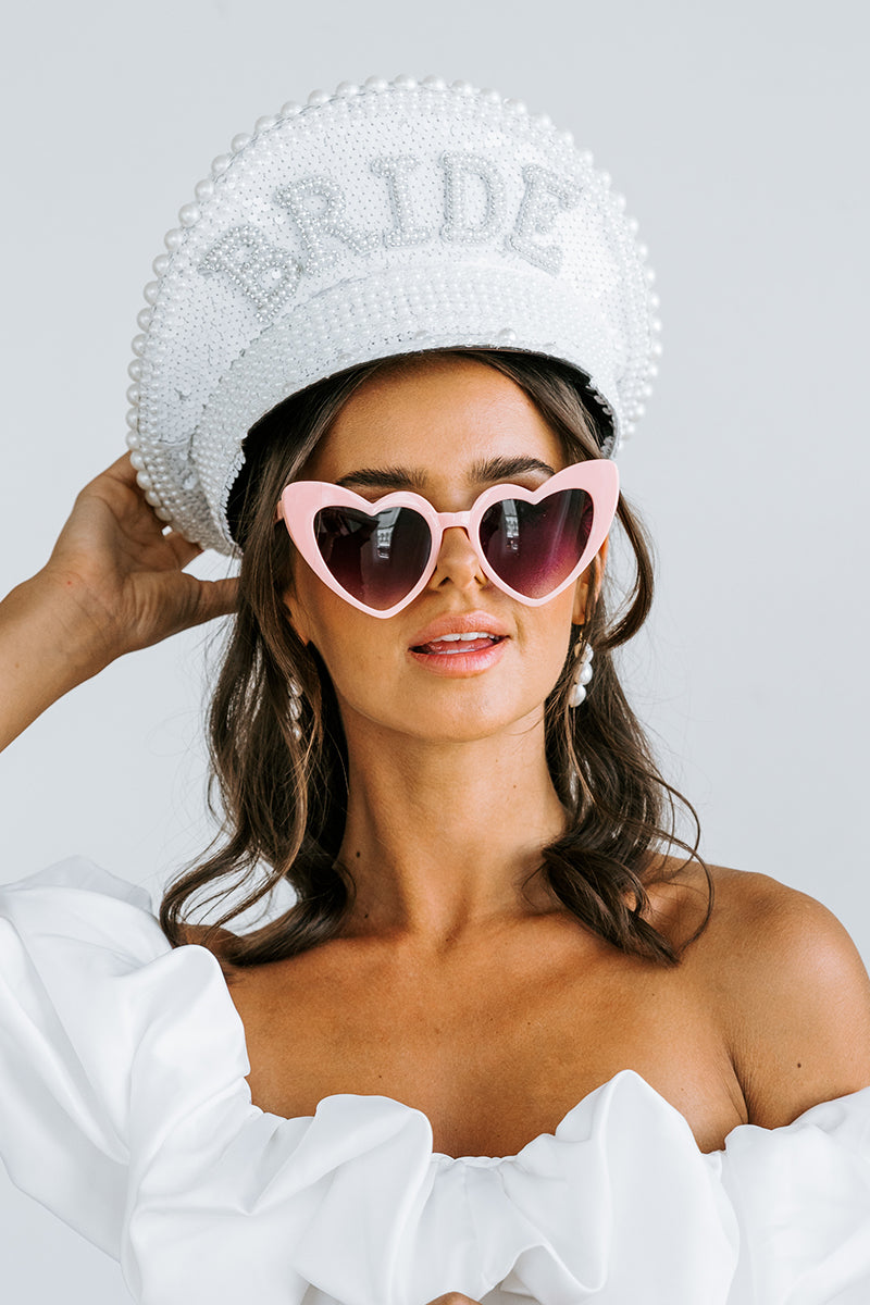 Pink Heart Sunglasses | Bride Sunglasses | Miss poppy Design