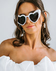 Pearl Heart Sunglasses | Heart Sunglasses | Bride Sunglasses