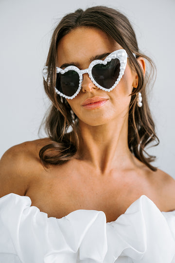 Pearl Heart Sunglasses | Heart Sunglasses | Bride Sunglasses