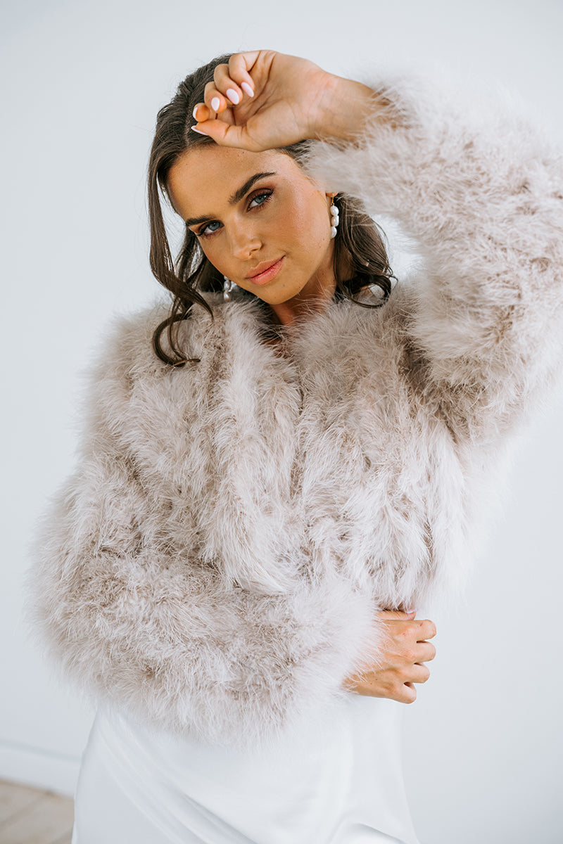Bridal Jacket | Wedding Day Jacket | Feather Jacket | Fur Bride Jacket