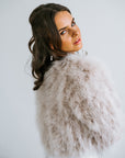 Mae Feather Jacket Dusty Blush