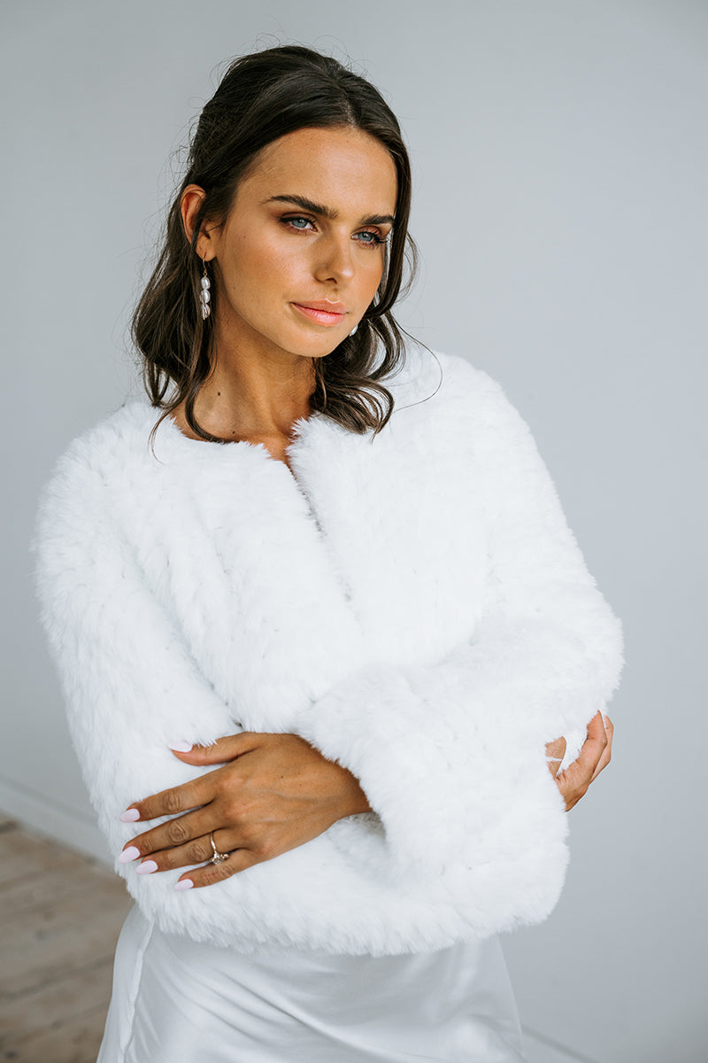 Harlow Faux Fur Jacket | White