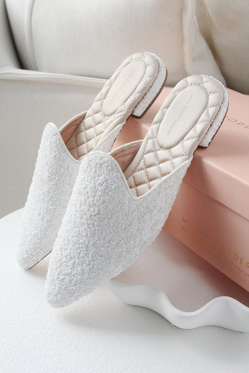 Luxury Pearl Glitter Slippers