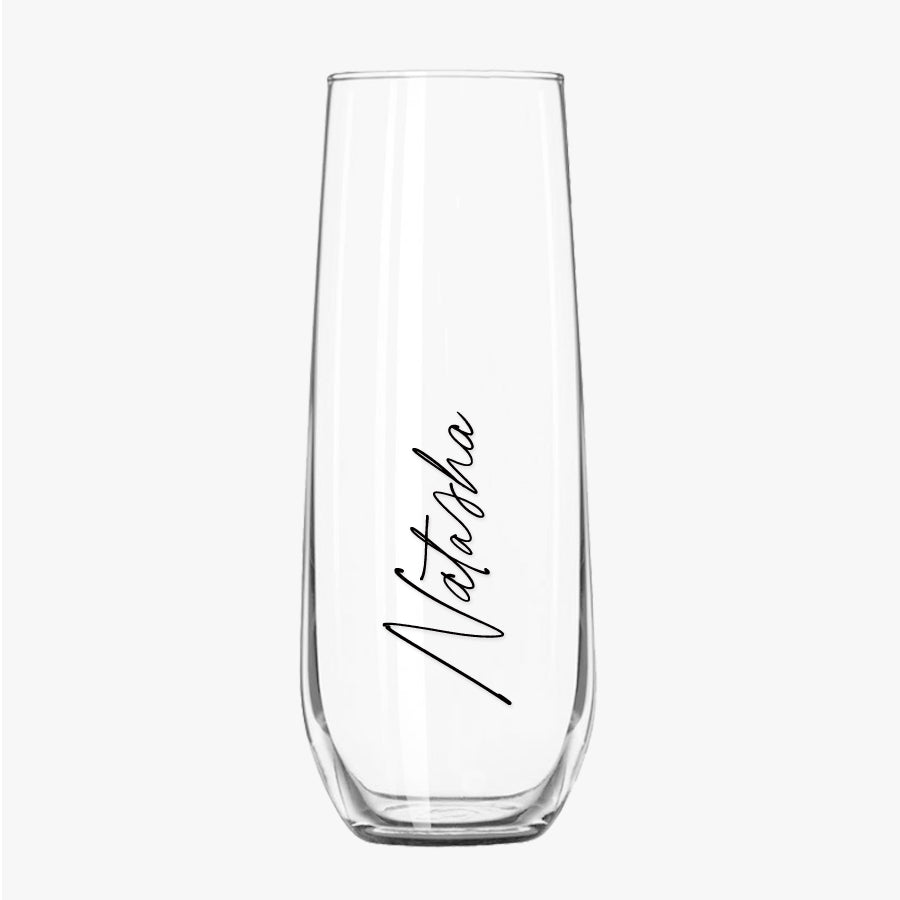 Stemless Champagne Flutes - Custom Name