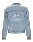 Bride Denim Jacket | Bridal Denim Jacket | Personalised Pearl Denim Jacket | Miss Poppy Design