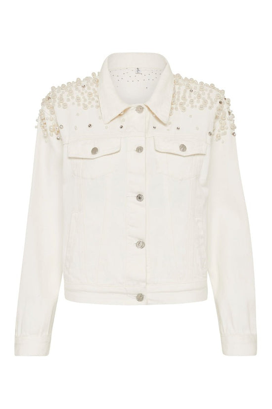 Buy Customised White Pearl Bride Denim Jacket Online ...