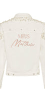 White Personalised Bridal Denim Jacket