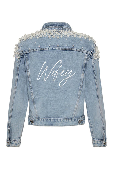 Wifey Denim Jacket - Pearl
